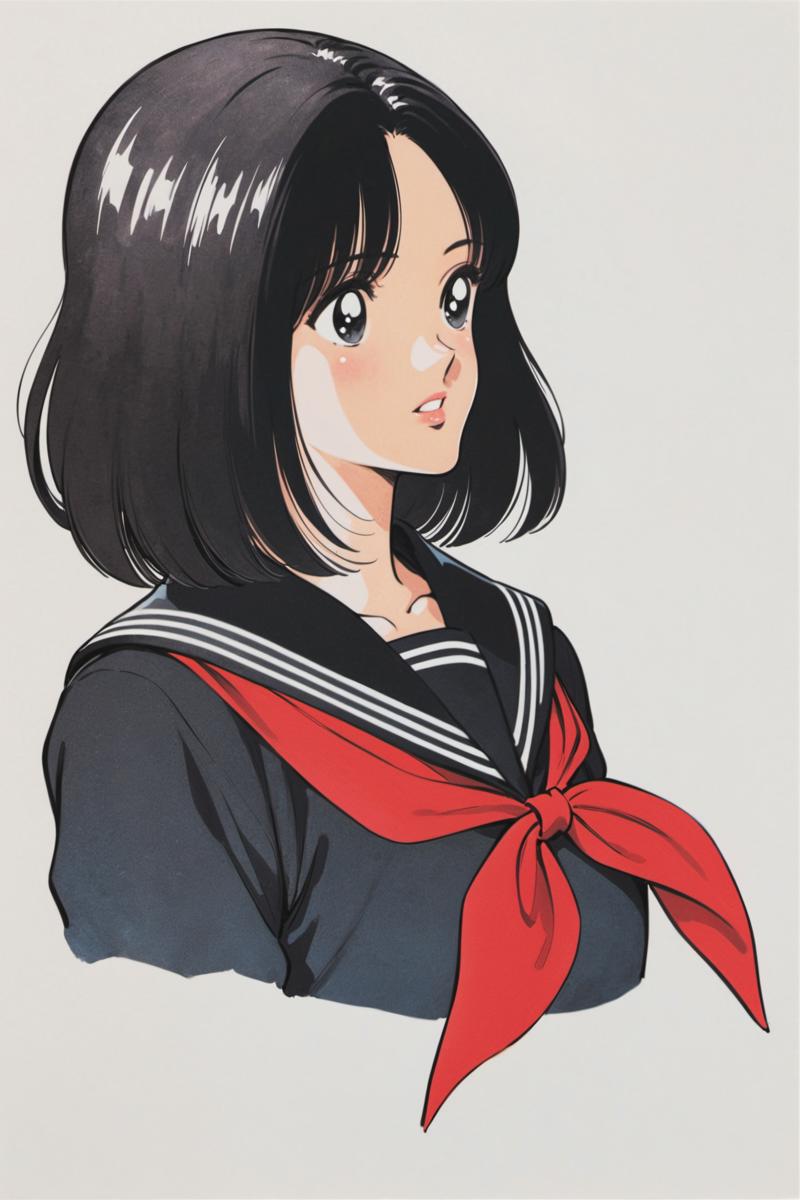 23661-2554712903-1girl, solo, black hair, red neckerchief, neckerchief, upper body, black sailor collar, sailor collar, school uniform, black shi.png